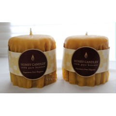 Natural Heritage Drip Pillar Beeswax Candles - Honey Candles